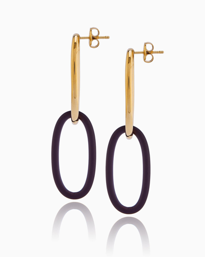 Federica Tosi Earring Bolt Gold Brown In Gold -brown