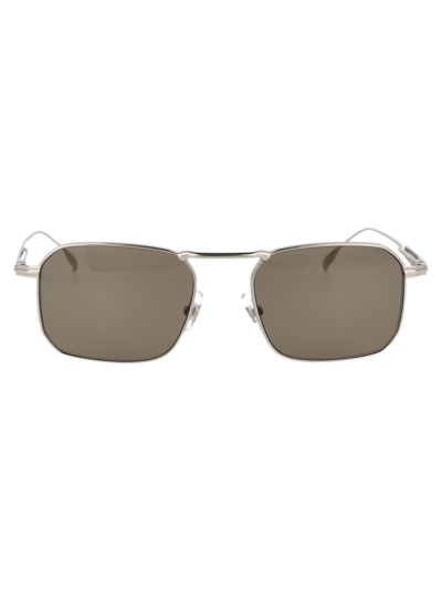 Shop Montblanc Sunglasses In 003 Silver Silver Brown