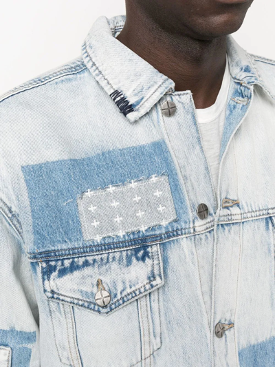 Shop Ksubi Long-sleeve Denim Jacket In Blue