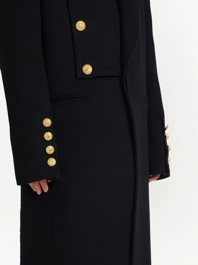 Shop Balmain Single-breasted Wool Coat In Black
