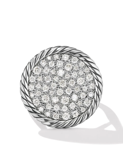 David Yurman Sterling Silver Dy Elements Pavé Diamond Ring In Dssadi