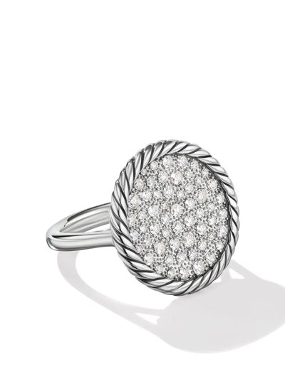 David Yurman Sterling Silver Dy Elements Pavé Diamond Ring In Dssadi