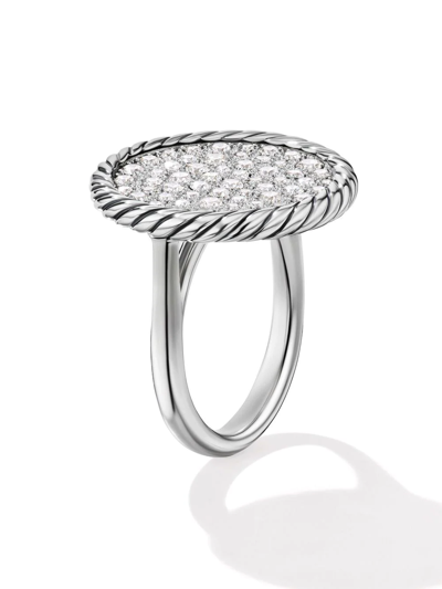 David Yurman Sterling Silver Dy Elements Pavé Diamond Ring In Dssadi