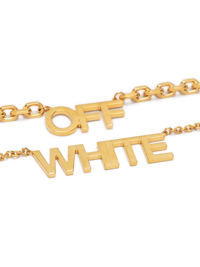 Shop Off-white Logo-pendant Necklace In Gold