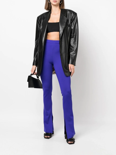 Shop Off-white Side-slit Leggings In Purple