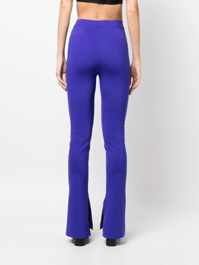 Shop Off-white Side-slit Leggings In Purple