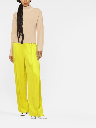 Patou Ribbed Turtleneck Jumper In Neutrals