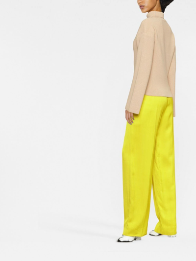 Patou Ribbed Turtleneck Jumper In Neutrals