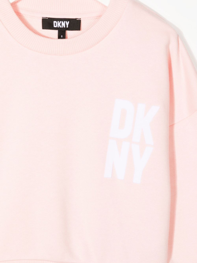 Shop Dkny Logo-print Sweatshirt In Pink