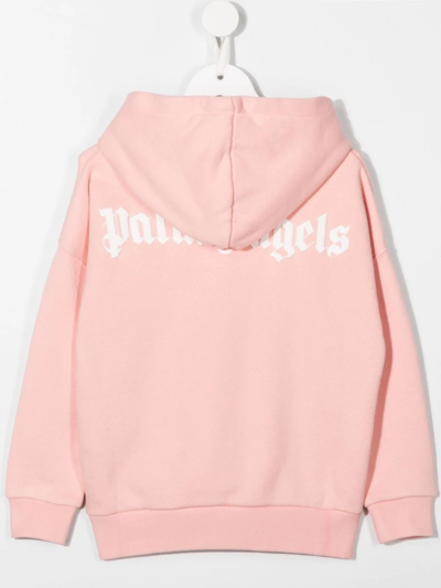 Shop Palm Angels Logo-print Hoodie In Pink