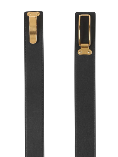 Shop Balmain Volt Leather Belt In Black