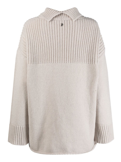 Dondup Roll-neck Wool-cashmere Jumper In Neutrals