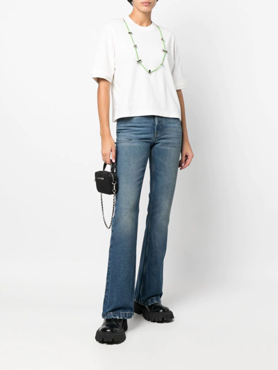 Ambush Solid Color Stoppers Crew-neck T-shirt With Removable Chain In White