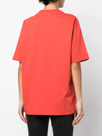 Shop Ambush Multi-cord Logo-print T-shirt In Red