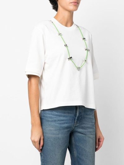 Ambush Solid Color Stoppers Crew-neck T-shirt With Removable Chain In White