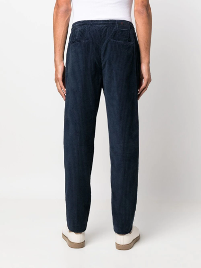 Shop Kiton Straight-leg Corduroy Trousers In Blue