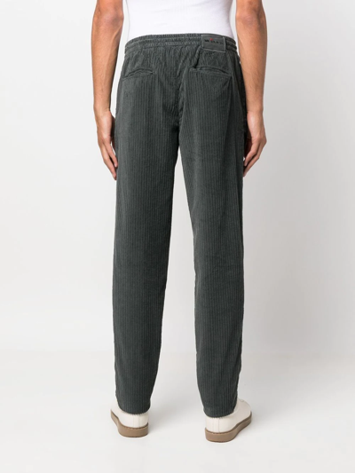 Shop Kiton Straight-leg Corduroy Trousers In Grey
