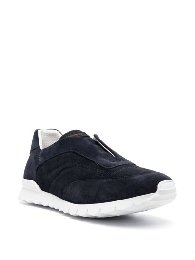 Shop Kiton Slip-on Low Top Sneakers In Blue