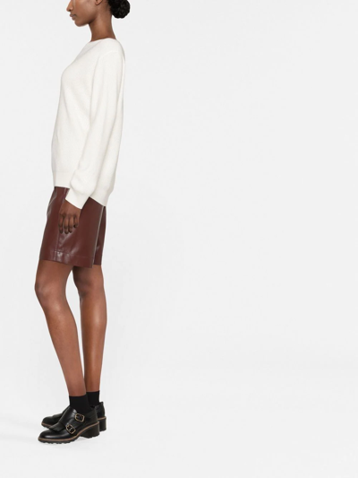 Brunello Cucinelli Boat Neck Jumper In Neutrals