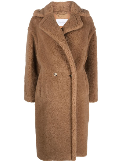 Shop Max Mara Teddy Bear Icon Oversized Coat In Brown