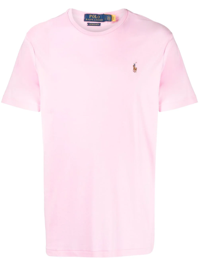 Shop Polo Ralph Lauren Logo-print Short-sleeved T-shirt In Pink