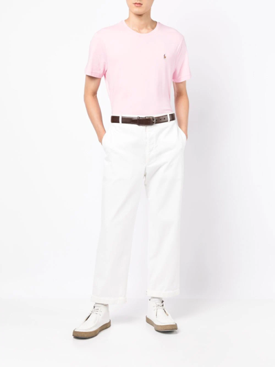 Shop Polo Ralph Lauren Logo-print Short-sleeved T-shirt In Pink