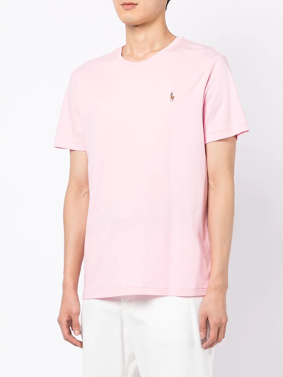 Shop Polo Ralph Lauren Logo-print Short-sleeved T-shirt In Pink