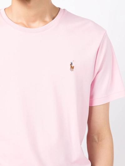 Shop Polo Ralph Lauren Logo-print Short-sleeved T-shirt In Pink