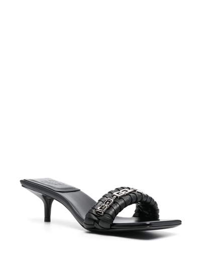 Shop Givenchy 60mm Leather Kitten Heels In Black