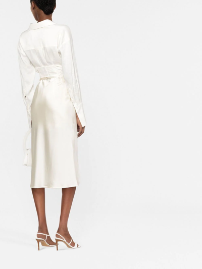 Shop Jacquemus Notte Side-slit Midi Skirt In White