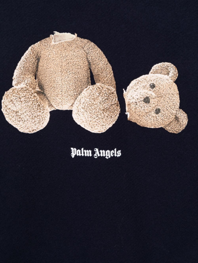Shop Palm Angels Bear-motif Sweatshirt In Blue
