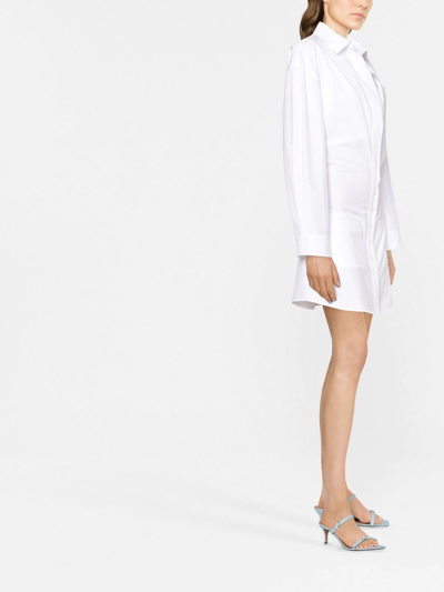 Shop Jacquemus La Robe Baunhilha Layered Shirt Dress In White