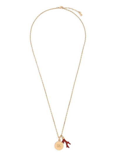 Shop Dolce & Gabbana Dg-pendant Chain Necklace In Gold
