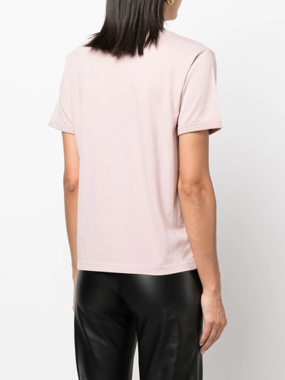 Shop Lanvin Logo-print Cotton T-shirt In Pink