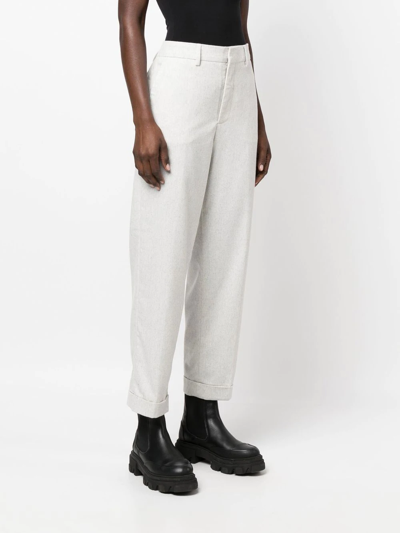 Shop Closed Rolled-cuff Cropped Trousers In Grey