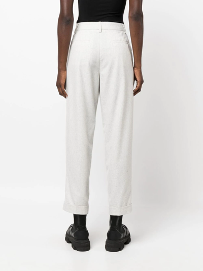 Shop Closed Rolled-cuff Cropped Trousers In Grey