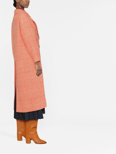 Shop Alberto Biani Double-breasted Mid-length Coat In Orange