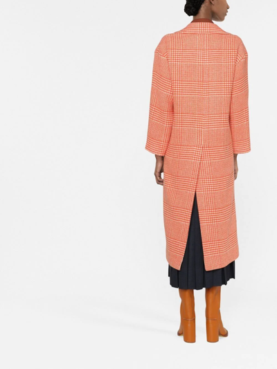 Shop Alberto Biani Double-breasted Mid-length Coat In Orange