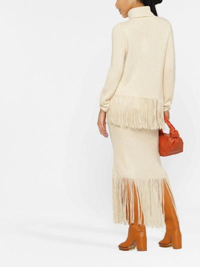 Shop Zimmermann Fringed-edge Knitted Top In Neutrals