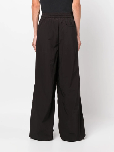 Shop Off-white Logo Patch Wide-leg Trousers In Black