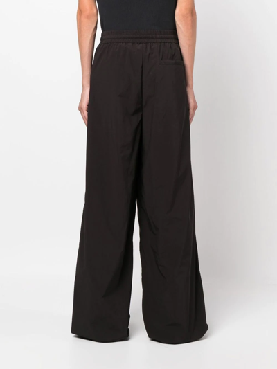 Off-white Logo Patch Wide-leg Trousers In Black