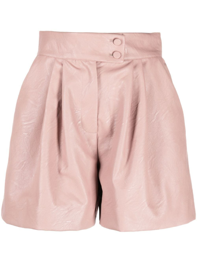 Shop Styland High-waisted Pleated Shorts In Pink