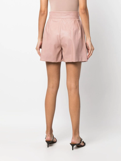 Shop Styland High-waisted Pleated Shorts In Pink