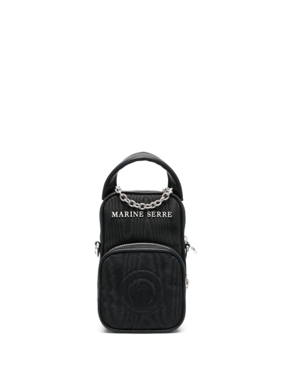 Shop Marine Serre Mini Two-pocket Camera Bag In Black