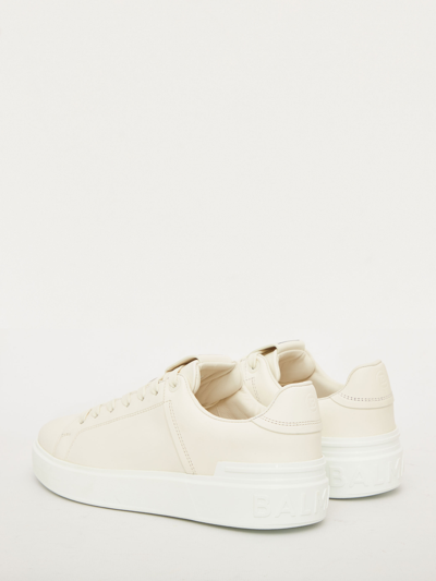 Shop Balmain White Leather Sneakers