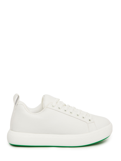 Shop Bottega Veneta Skate Leather Sneakers In White