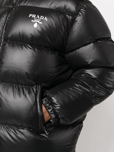 Shop Prada Re-nylon Puffer Jacket In Schwarz