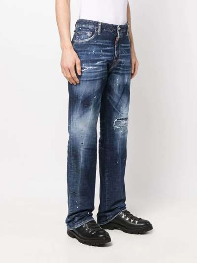 Shop Dsquared2 Bleached-wash Design Jeans In Blue