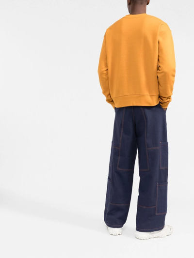 Shop Marni Logo-patchwork Sweatshirt In Orange