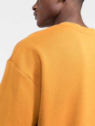 Shop Marni Logo-patchwork Sweatshirt In Orange